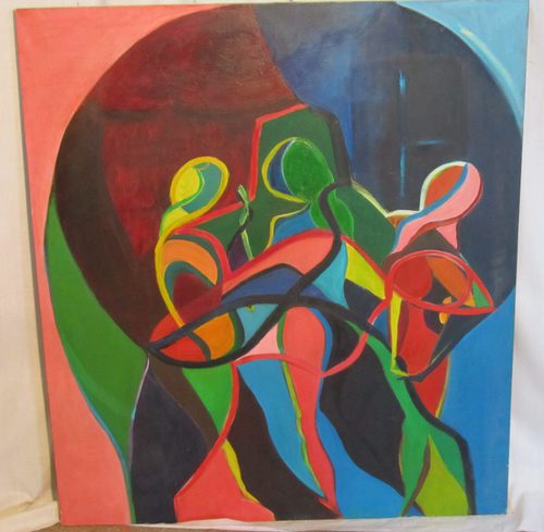 Vividly Coloured Unsigned Abstasab