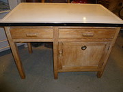 1930s Enamel topped pine food