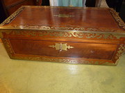 ANTIQUE BRASS INLAID WRITING S
