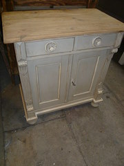 ANTIQUE PAINTED PINE SIDEBOARD