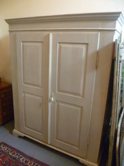 ANTIQUE PINE PAINTED WARDROBE