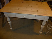 PAINTED PINE ANTIQUE TABLE WIT