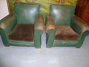 PAIR OF 1920S FRENCH LEATHER C