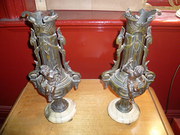 PAIR OF DECORATIVE BRONZE VASE