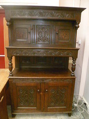 antique oak press cupboard