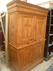 antique pitch pine french cupb