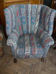 antique porters style wing arm