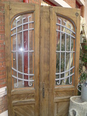 pair of french oak antique doo