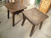 pair of period antique elm tab