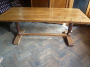 solid oak refectory table