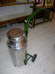 vintage polished steel milk ch