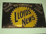Lloyds News Enamel Sign