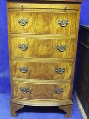 Bow Fron Burr Walnut Chest