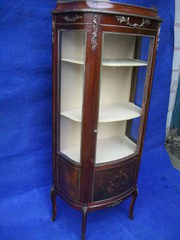 antique furniture bow front painted vitreen Bow Front Painted Vitreen