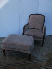 French Style Armchair and Stoo