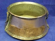 antique metalware hammered copper cauldroniron b Hammered Copper CauldronIron b