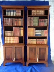 Pair Mahogany Inlaid Library B