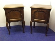 antique furniture pair oak bedside cabinets Pair Oak Bedside Cabinets