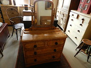 Decorated pine dressing chest