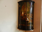 Painted bowfront corner cupboa