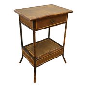 antique furniture bamboo and rattan side table Bamboo and Rattan Side Table