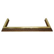 Carved Oak and Brass Curb Fend