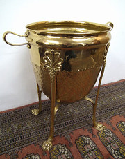 antique metalware late victorian brass jardinire Late Victorian Brass Jardinire