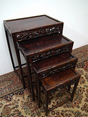 Nest of 4 Chinese Rosewood Tab