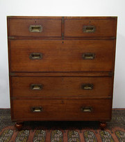 Teak Two Part Military Chest