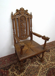 Victorian Carved Oak Hall Chai