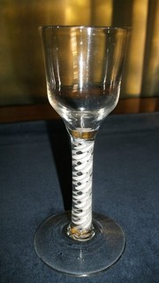 Georgian  Opague twist wine gl