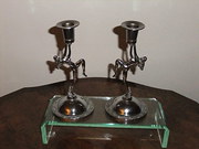 Pair of Art Deco Chrome Nude C