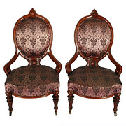 Pair of Victorian Walnut Ladie