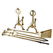 Set of Edwardian Brass Fire To