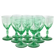 Set of Ten Edwardian Wine Glas