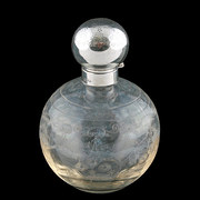antique silver silver top engraved glass perf Silver Top Engraved Glass Perf