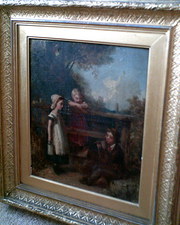 19th C Oil painting Children