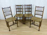 antique furniture 4 rush seated lancashire spind 4 Rush Seated Lancashire Spind