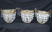 3 matching antique mirror back