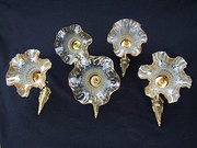 5 Edwardian wall lights with v