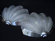 Pair of Opaque Shell Deco Wall