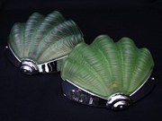 pair of apple green deco wall