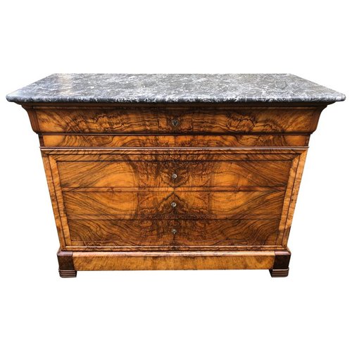 19th Century Marble Top Commode Chest Of Drawers