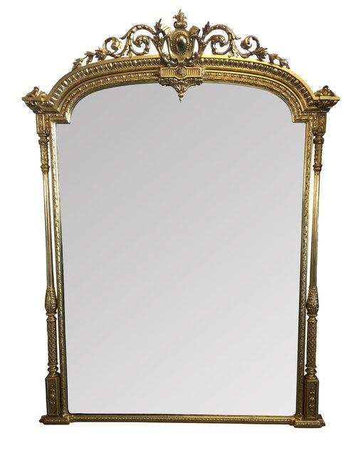 Large Antique Overmantel Mirror