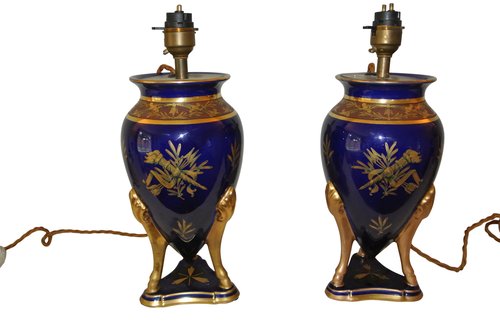Pair Of French Art Deco Vase Lamps