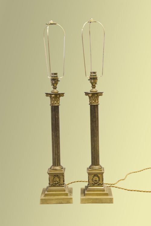 Pair Of Large Brass Lamps