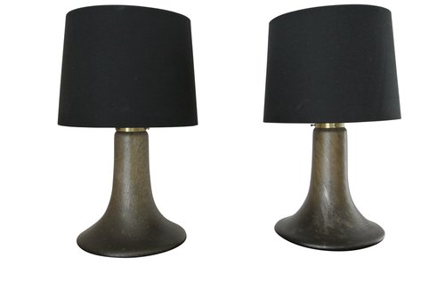 Pair Of Piell And Putzler Glass Lamps