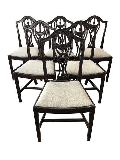 Set Of Six Hepplewhite Dining Chairs