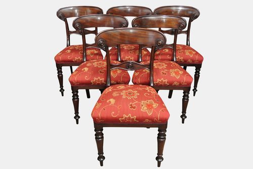 Set Of Six William IV Mahogany Dining Chairs