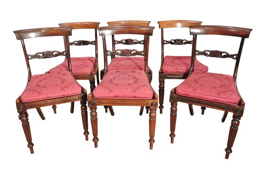 Set of Six Fine Regency Rosewood Dining Chairs